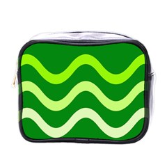 Green Waves Mini Toiletries Bags by Valentinaart