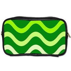 Green Waves Toiletries Bags by Valentinaart