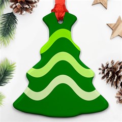 Green Waves Ornament (christmas Tree)