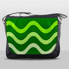 Green Waves Messenger Bags