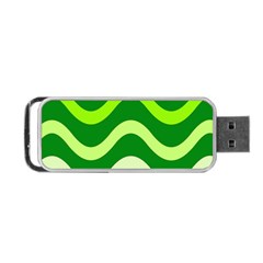 Green Waves Portable Usb Flash (two Sides) by Valentinaart