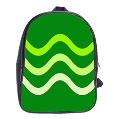 Green Waves School Bags (xl)  by Valentinaart