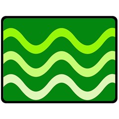 Green Waves Double Sided Fleece Blanket (large)  by Valentinaart