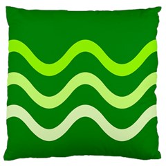 Green Waves Standard Flano Cushion Case (one Side)