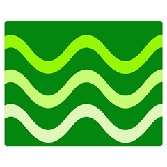 Green Waves Double Sided Flano Blanket (medium)  by Valentinaart