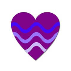 Purple Waves Heart Magnet