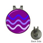 Purple Waves Hat Clips with Golf Markers Front