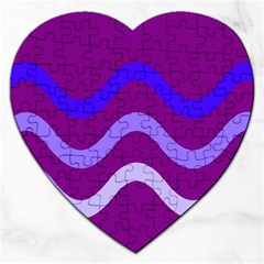 Purple Waves Jigsaw Puzzle (heart)