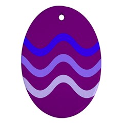 Purple Waves Oval Ornament (Two Sides)