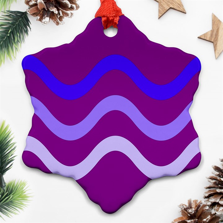 Purple Waves Ornament (Snowflake) 