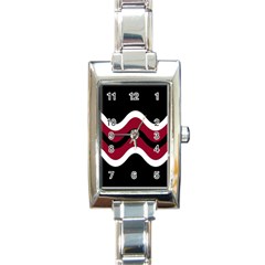 Decorative Waves Rectangle Italian Charm Watch by Valentinaart