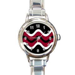 Decorative Waves Round Italian Charm Watch by Valentinaart