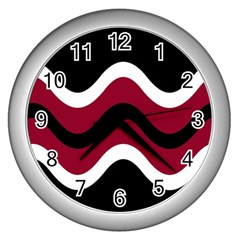 Decorative Waves Wall Clocks (silver) 