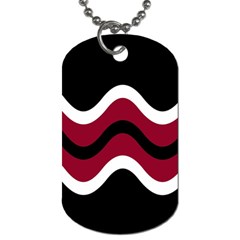 Decorative Waves Dog Tag (one Side) by Valentinaart