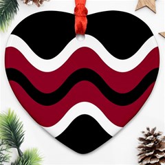 Decorative Waves Heart Ornament (2 Sides)