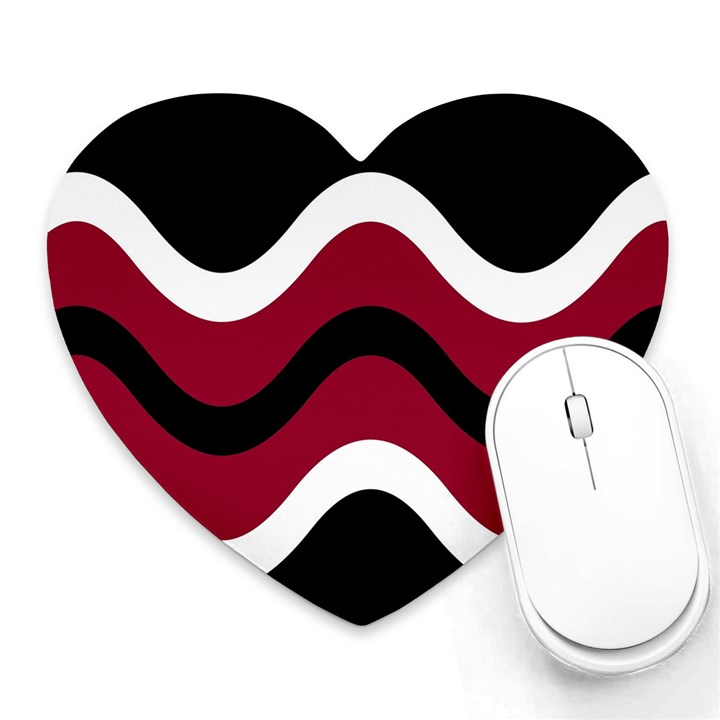 Decorative waves Heart Mousepads