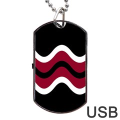 Decorative Waves Dog Tag Usb Flash (two Sides) 