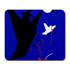 Night Birds  Large Mousepads by Valentinaart