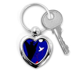 Night Birds  Key Chains (heart)  by Valentinaart