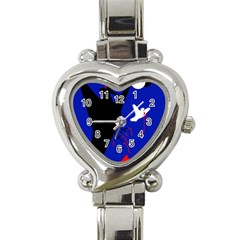 Night Birds  Heart Italian Charm Watch by Valentinaart