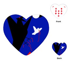 Night Birds  Playing Cards (heart)  by Valentinaart