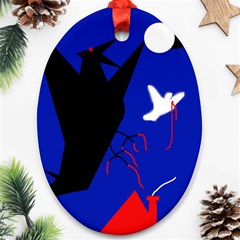 Night Birds  Oval Ornament (two Sides)