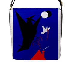 Night Birds  Flap Messenger Bag (l)  by Valentinaart