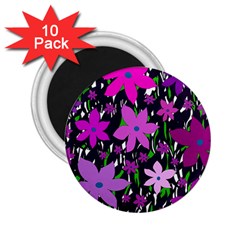 Purple Fowers 2 25  Magnets (10 Pack) 