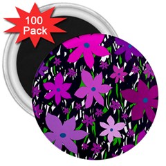 Purple Fowers 3  Magnets (100 Pack) by Valentinaart