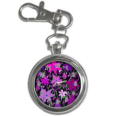 Purple Fowers Key Chain Watches by Valentinaart