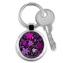 Purple Fowers Key Chains (round)  by Valentinaart