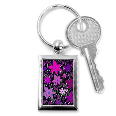 Purple Fowers Key Chains (rectangle) 