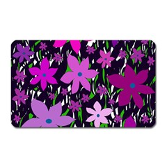 Purple Fowers Magnet (rectangular) by Valentinaart