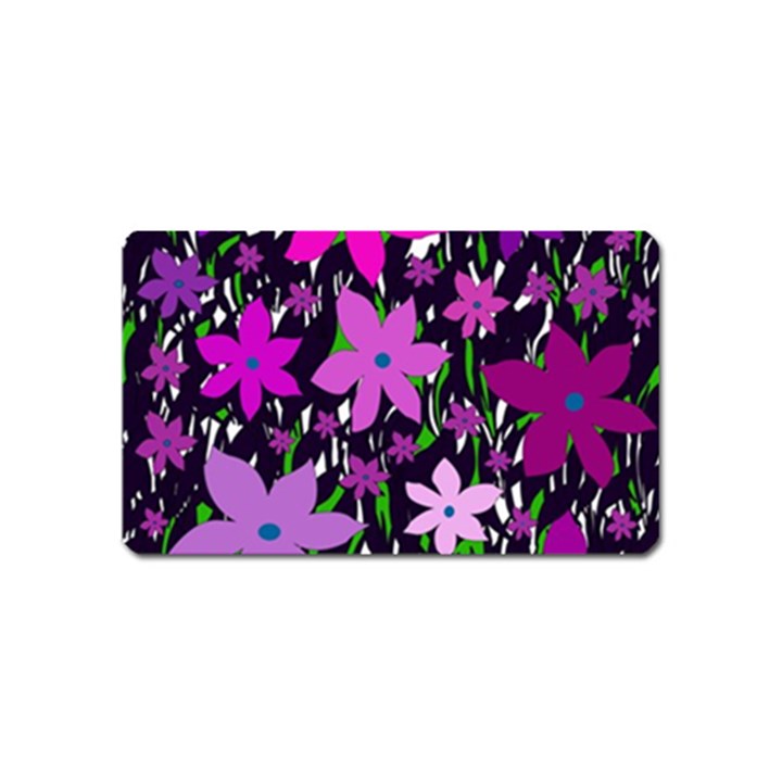 Purple Fowers Magnet (Name Card)