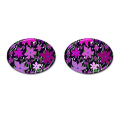 Purple Fowers Cufflinks (oval) by Valentinaart