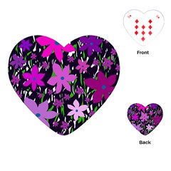 Purple Fowers Playing Cards (heart) 