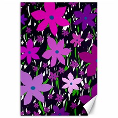 Purple Fowers Canvas 20  X 30   by Valentinaart