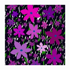 Purple Fowers Medium Glasses Cloth by Valentinaart