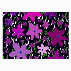 Purple Fowers Large Glasses Cloth by Valentinaart