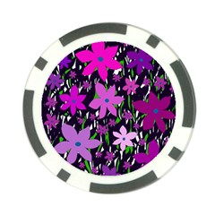 Purple Fowers Poker Chip Card Guards by Valentinaart