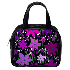 Purple Fowers Classic Handbags (one Side) by Valentinaart