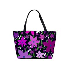 Purple Fowers Shoulder Handbags