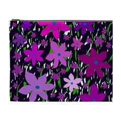 Purple Fowers Cosmetic Bag (xl)