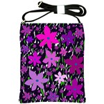 Purple Fowers Shoulder Sling Bags Front