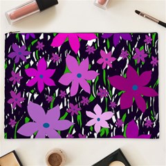 Purple Fowers Cosmetic Bag (xxl)  by Valentinaart