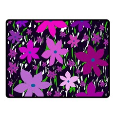 Purple Fowers Double Sided Fleece Blanket (small) 