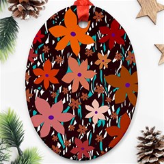 Orange Flowers  Ornament (oval) 