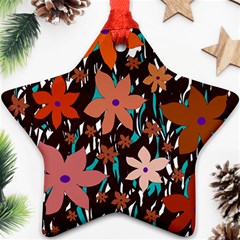 Orange Flowers  Ornament (star) 