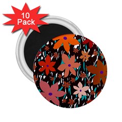 Orange Flowers  2 25  Magnets (10 Pack) 