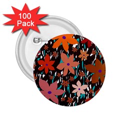 Orange Flowers  2 25  Buttons (100 Pack) 